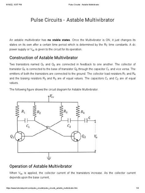 Image result for Simple Astable Multivibrator