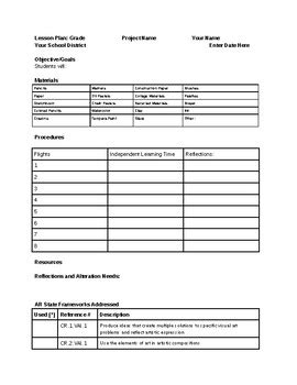 Image result for Project-Based Lesson Plan Template