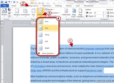 Image result for Word Split Header into Two Columns