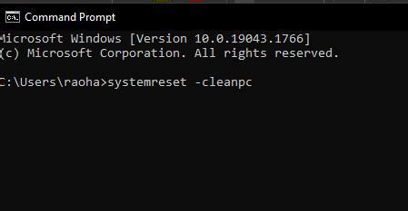 Reset This PC Command Line に対する画像結果