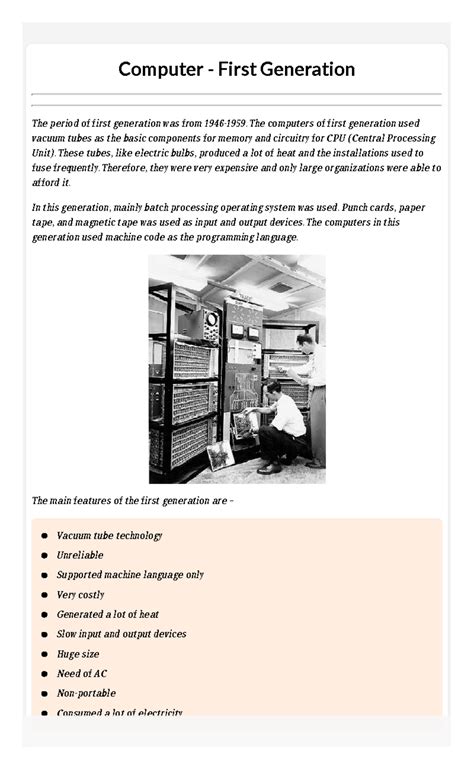 Characteristics of First Generation Computer に対する画像結果