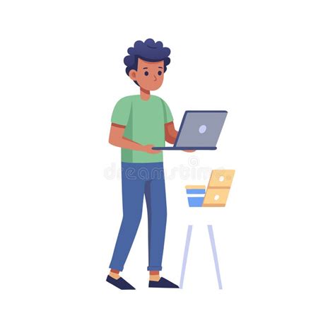 Image result for Man with Computer Stand Up