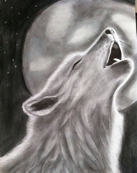 Bildergebnis für Draw Wolf Howling Moon