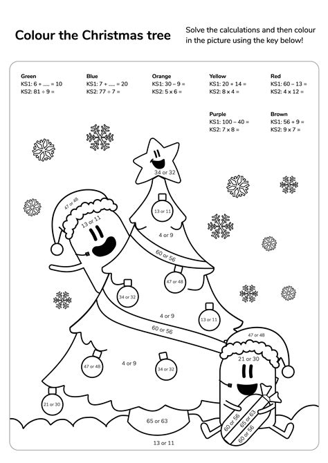 Image result for Coloring Christmas Pages with Basic Math
