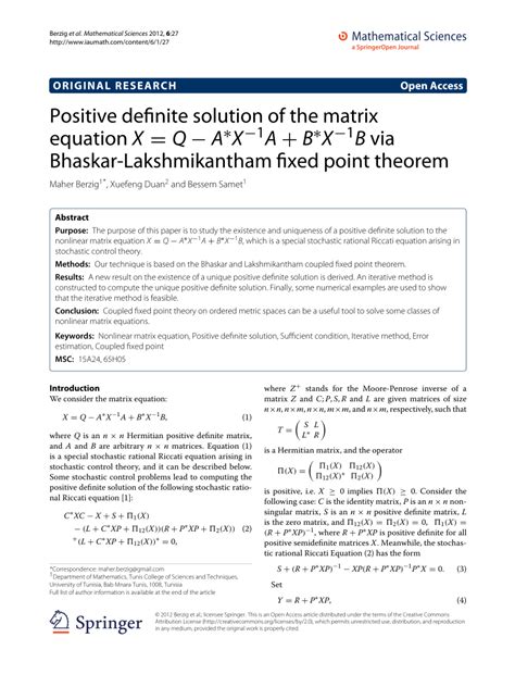 The Matrix A Is Positive Definite എന്നതിനുള്ള ഇമേജ് ഫലം