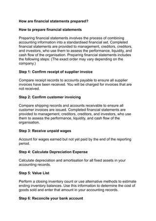 Image result for Process of Preparing Financial Statements