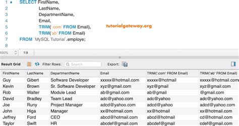 Trim MySQL に対する画像結果