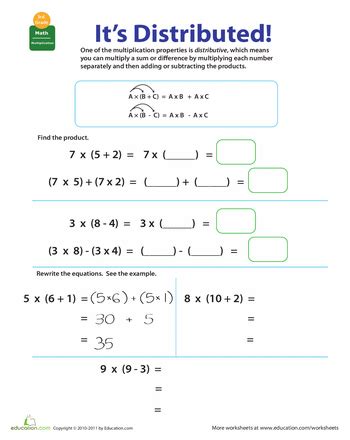 Image result for Distributive Property Worksheet 7th Grade PDF