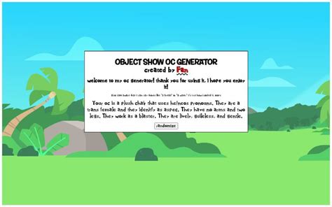 Image result for Object OC Generator