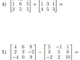 Adding and Subtracting Matrices に対する画像結果