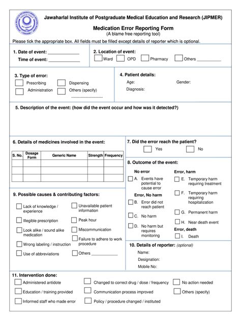 Image result for Examples of Filled Medication Error Forms
