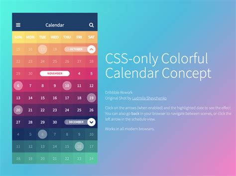 Afbeeldingsresultaten voor Calendar Using HTML and CSS