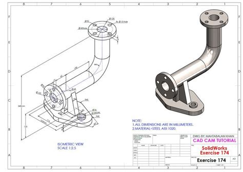 SolidWorks Practice Drawings Pipe に対する画像結果