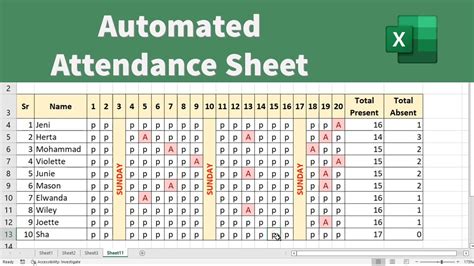 Image result for Attendance Excel
