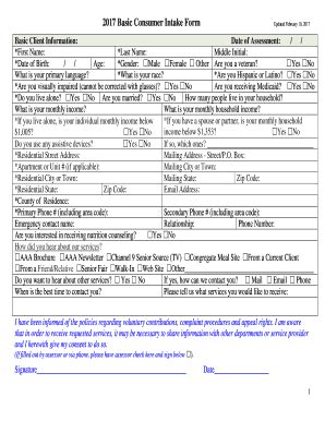 Toradh íomhá ar Consumer Intake Form