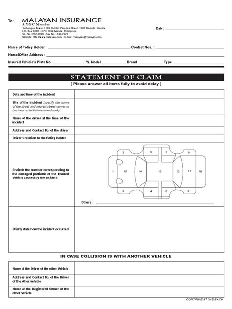Image result for Statement of Claim Form