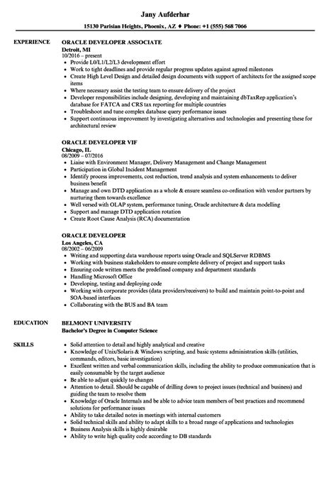 Image result for Oracle Developer Resume Sample