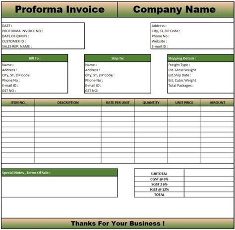 Proforma Invoice Excel に対する画像結果