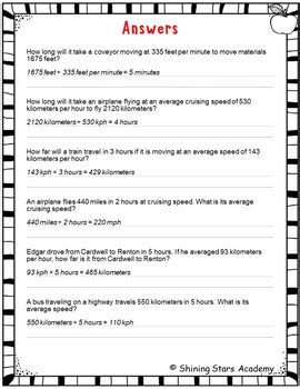 Toradh íomhá ar Distance Rate Time Word Problems 7th Grade