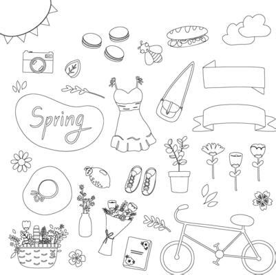 Image result for Spring Line Art