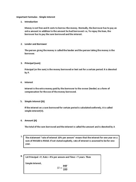 Business Math Formula Sheet Simple-Interest に対する画像結果