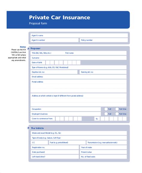 Image result for Car Insurance Sample