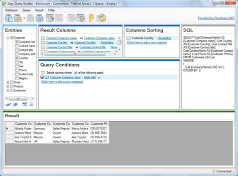 Image result for Query Builder Form for SQL