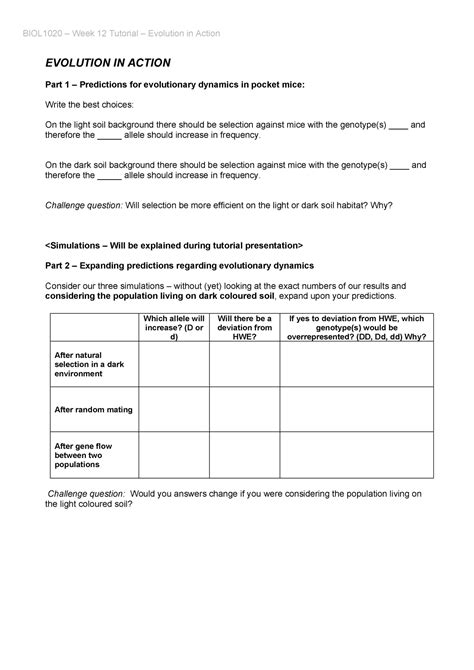 Evolution in Action Data Analysis BioInteractive Answer Key に対する画像結果