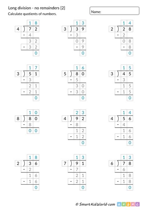 Image result for Math Antics One and Two Digit Division Worksheet