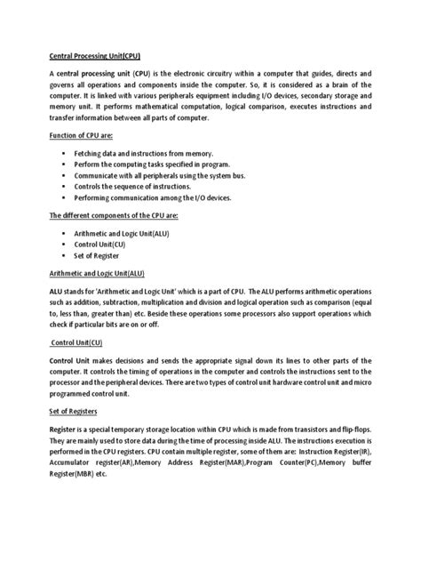 Image result for Central Processing Unit Chart
