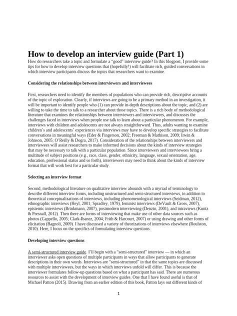 Image result for Appendix Guide Notes for a Interview Paper