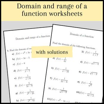 Image result for Domain and Range of Functions PDF