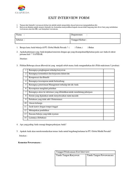 Image result for Client Exit Interview Form