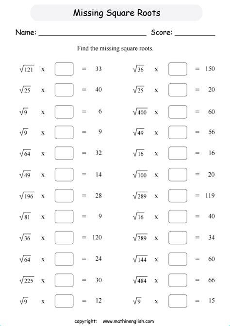 Image result for Algebra Worksheets with Square Root