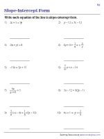 Image result for Slope-Intercept Form of a Line Worksheet.pdf