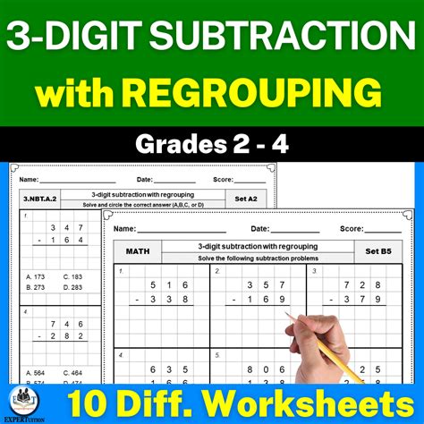 Image result for Subtracting 3-Digit Numbers Worksheet