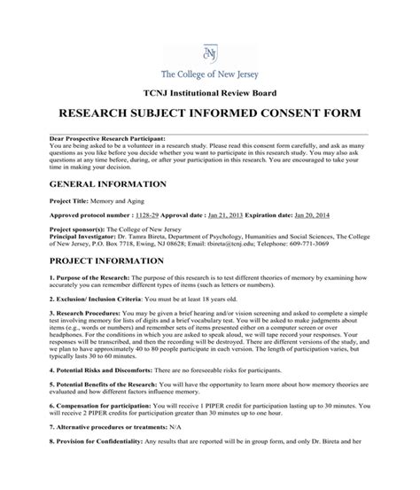 Image result for Self-Directed Research Consent Form