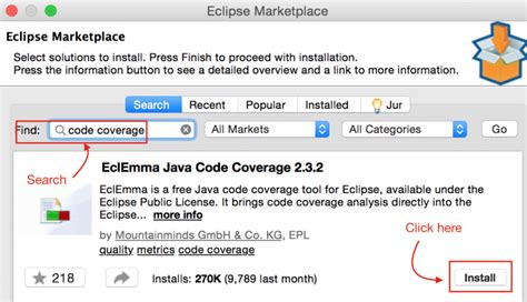 Toradh íomhá ar Eclipse Java Special Code Covreage Command