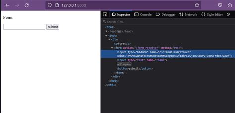 Toradh íomhá ar CSRF Token Example