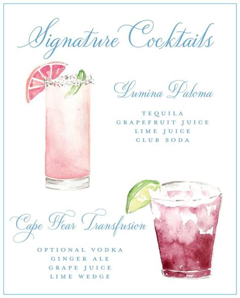 Image result for Signature Cocktail Menu