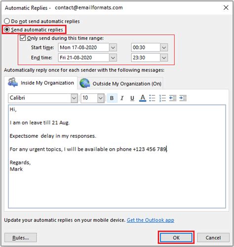 Image result for How to Set Up Auto Reply Email Outlook