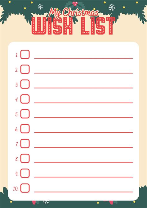 Image result for Printable Christmas List