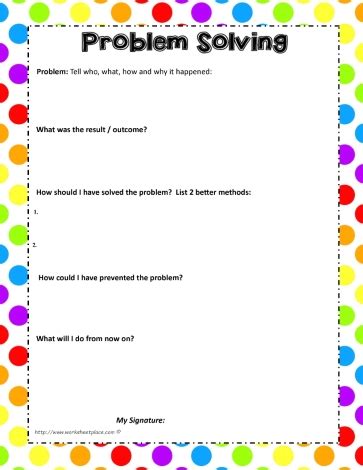 Image result for Problem Solving Worksheet for Parents