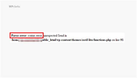 Image result for Syntax Error WordPress