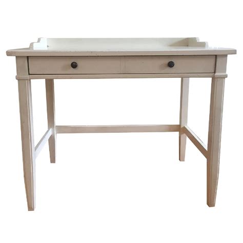White Solid Wood Desk - AptDeco