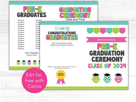 Image result for Graduation Program Example Pre-K