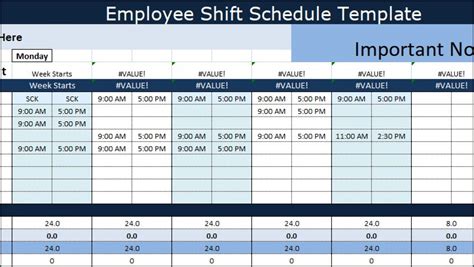 》Free Printable Employee Shift Schedule Template