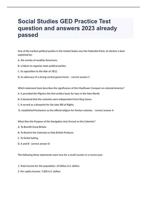 Image result for GED Social Studies Practice Test