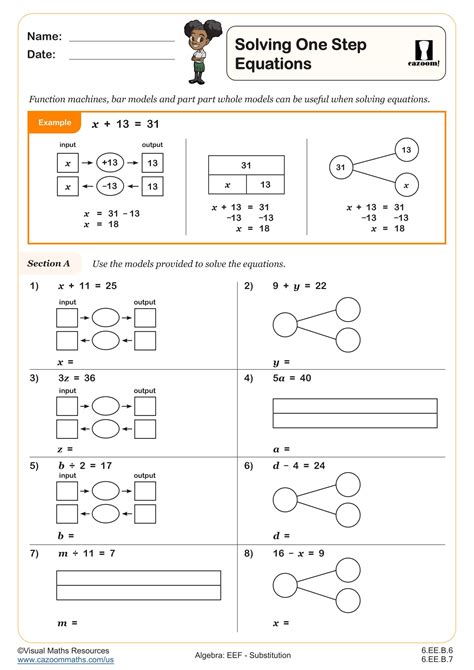 Image result for 6th Grade Math Equations Worksheets