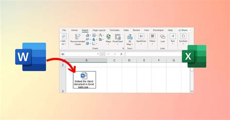 Toradh íomhá ar How Do You Attach an Excel File in a Word Document